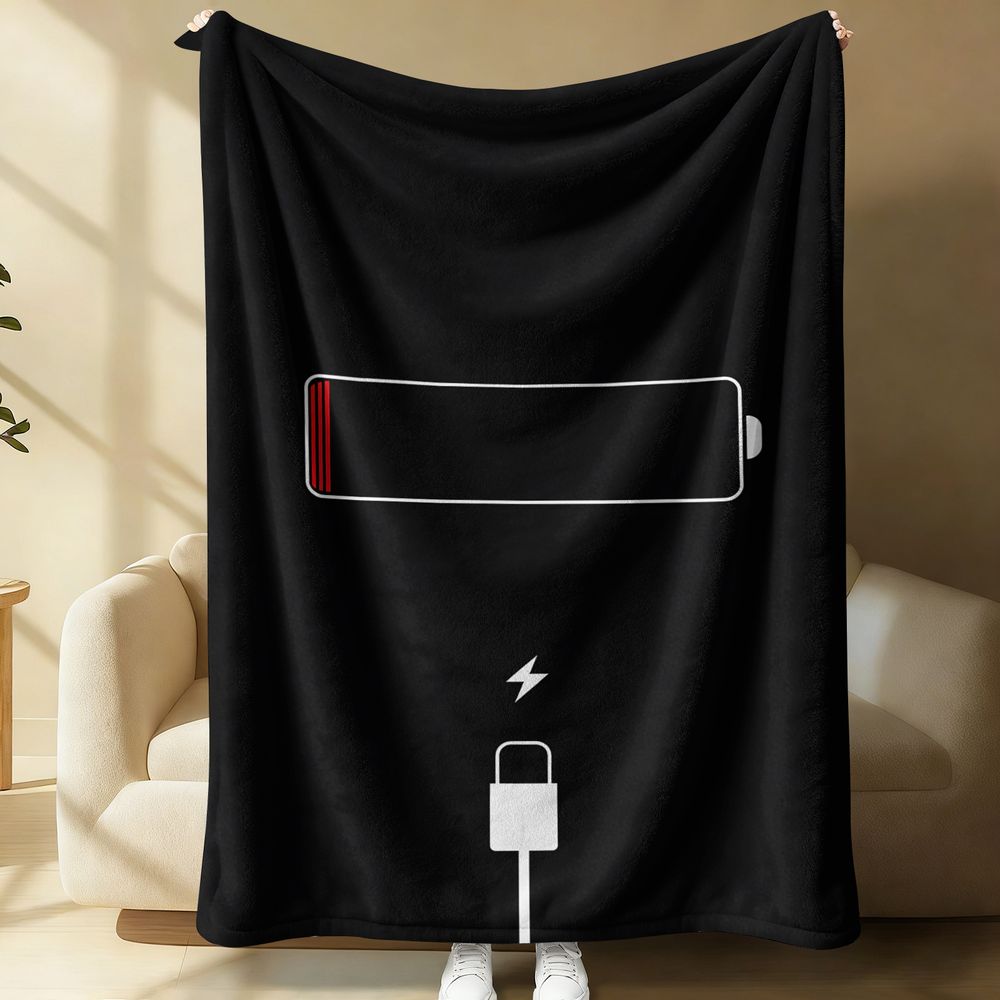 Office Tech For Home - Couverture Polaire Minimaliste à Motif Icône