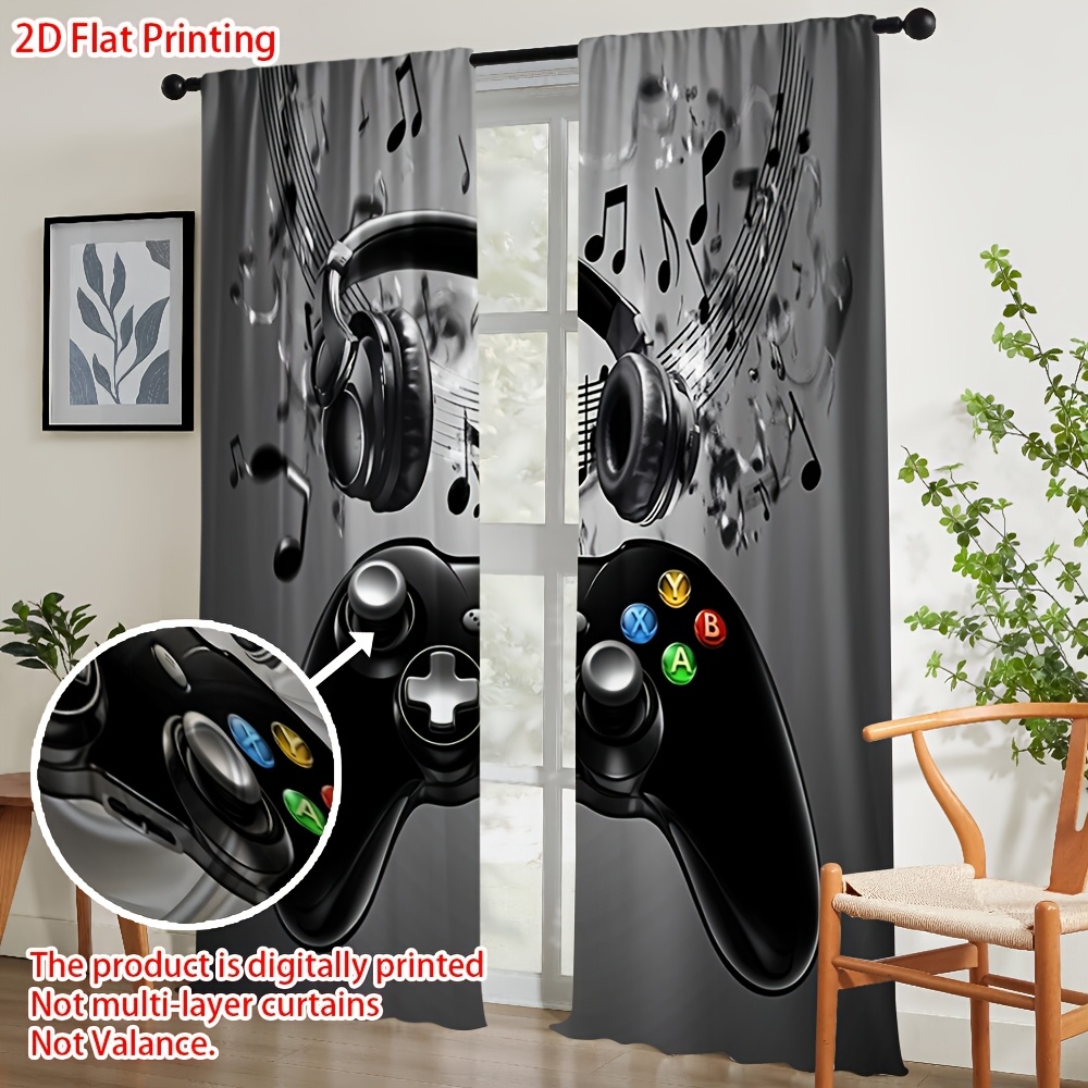 2 rideaux imprimés manette de  - Office Tech For Home avis et prix