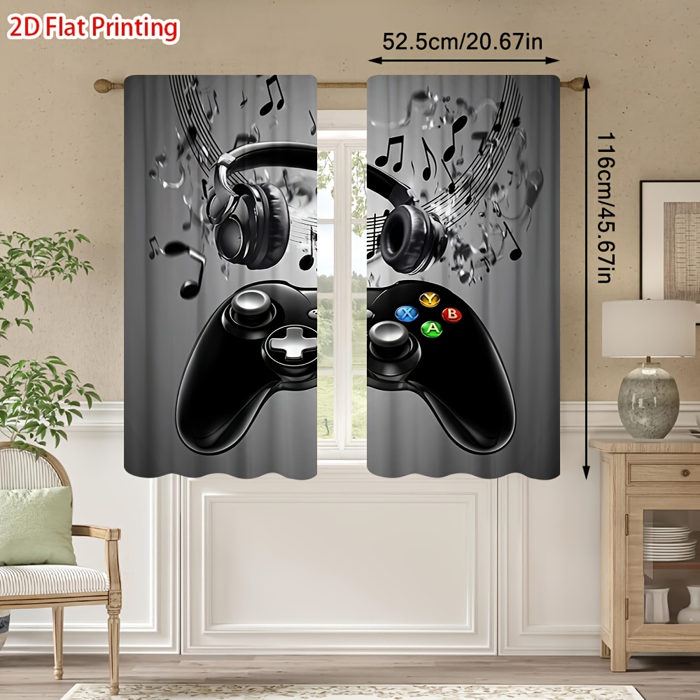 2 rideaux imprimés manette de  - Office Tech For Home avis et prix